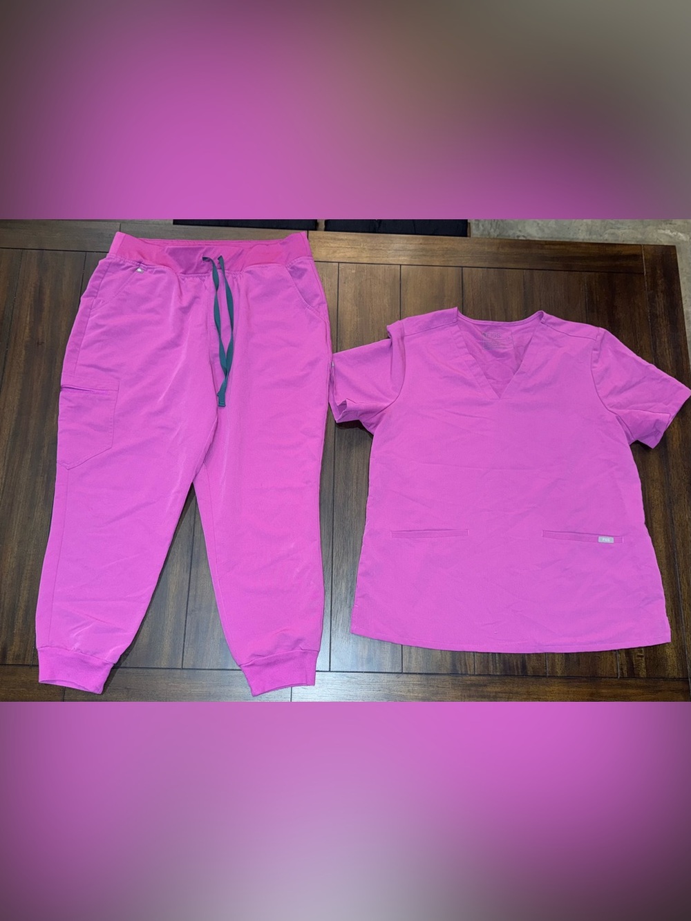 Figs Women's Scrub Set in Bright Pink